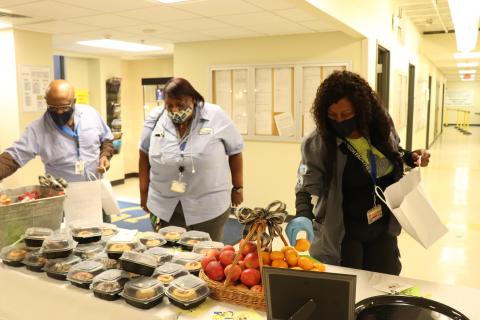 fm employees at snack table